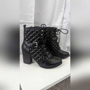 XOXO Black Quilted Boots
